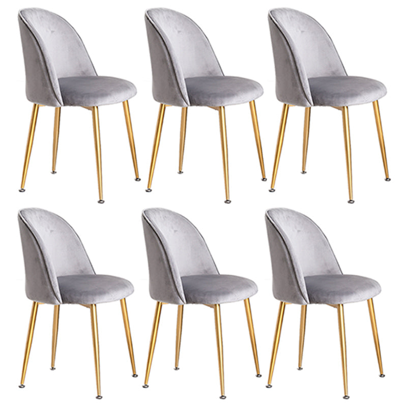 Glam Dining Side Chairs for Home Use Cushioned Armless Chair with Gold Legs