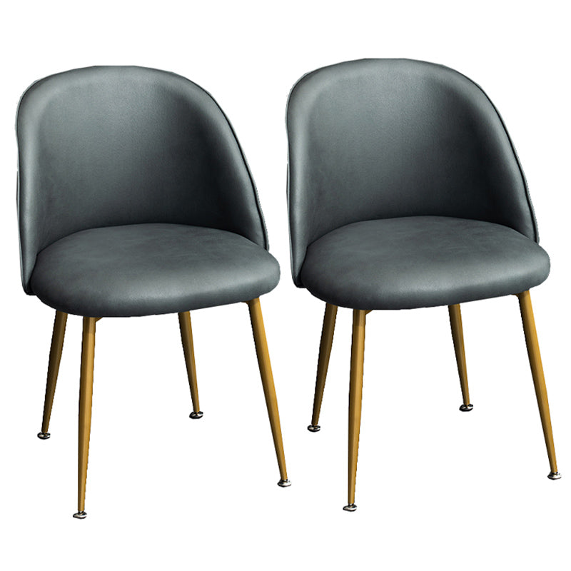 Glam Dining Side Chairs for Home Use Cushioned Armless Chair with Gold Legs