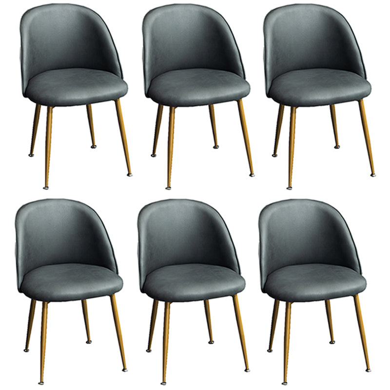 Glam Dining Side Chairs for Home Use Cushioned Armless Chair with Gold Legs