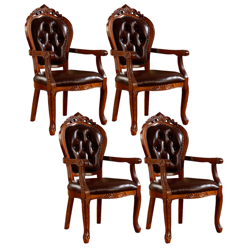 Chaise d'intérieur à dossier ouvert en bois de style victorien, chaise de salle à manger de 24 pouces de large