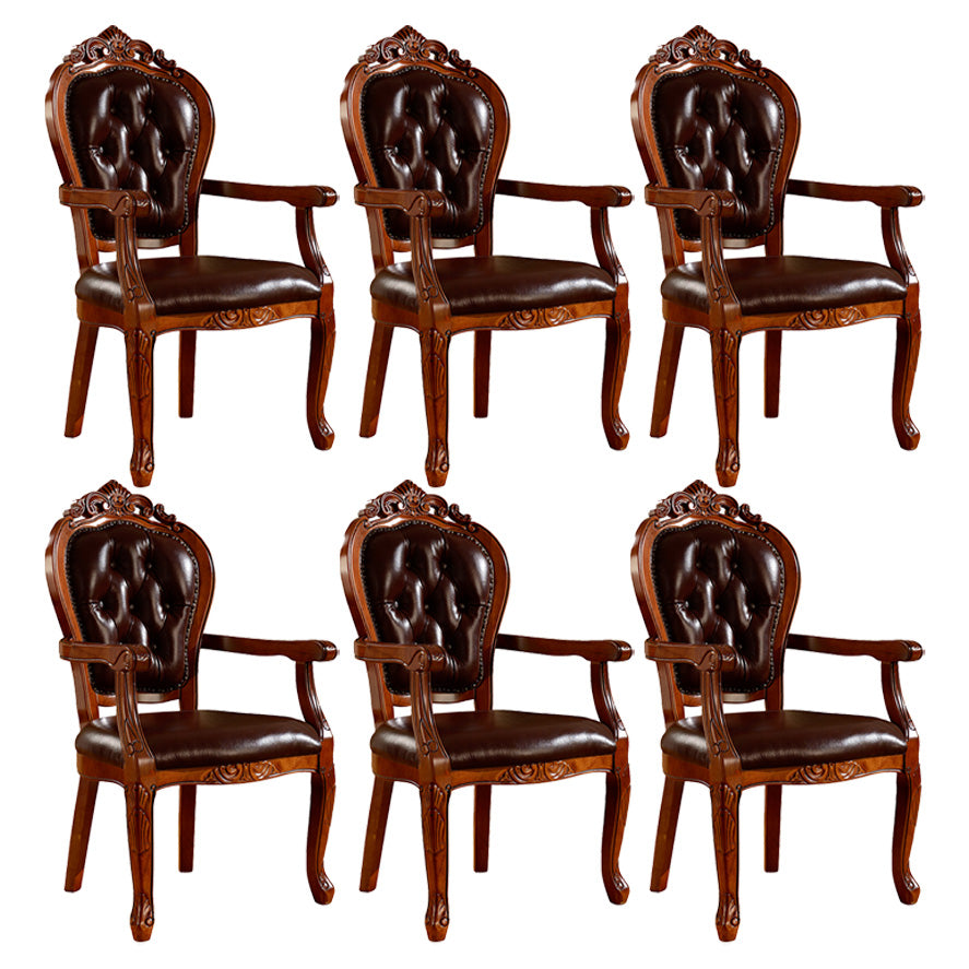 Chaise d'intérieur à dossier ouvert en bois de style victorien, chaise de salle à manger de 24 pouces de large