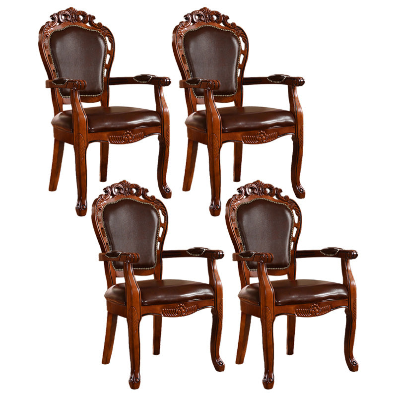 Chaise d'intérieur à dossier ouvert en bois de style victorien, chaise de salle à manger de 24 pouces de large