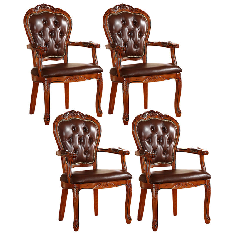 Chaise d'intérieur à dossier ouvert en bois de style victorien, chaise de salle à manger de 24 pouces de large