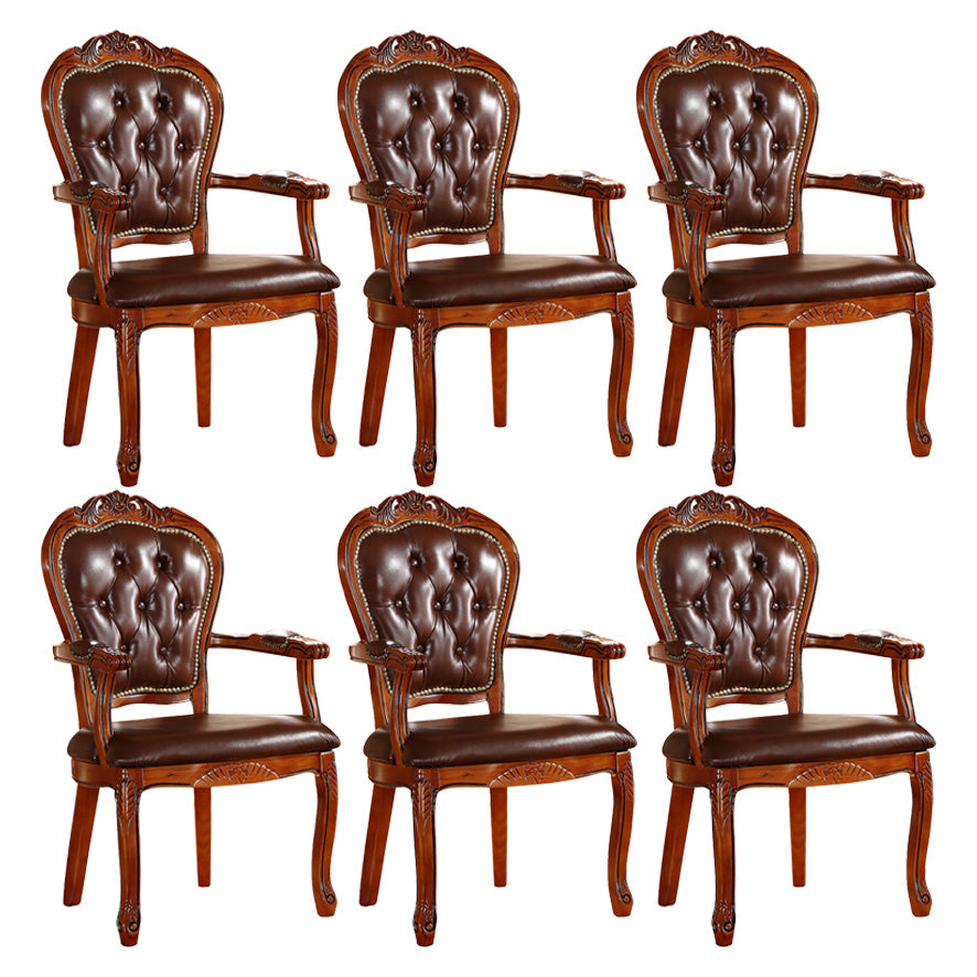 Chaise d'intérieur à dossier ouvert en bois de style victorien, chaise de salle à manger de 24 pouces de large