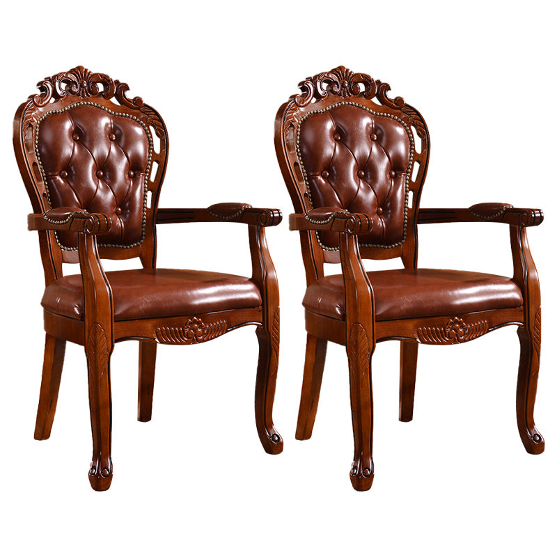 Chaise d'intérieur à dossier ouvert en bois de style victorien, chaise de salle à manger de 24 pouces de large