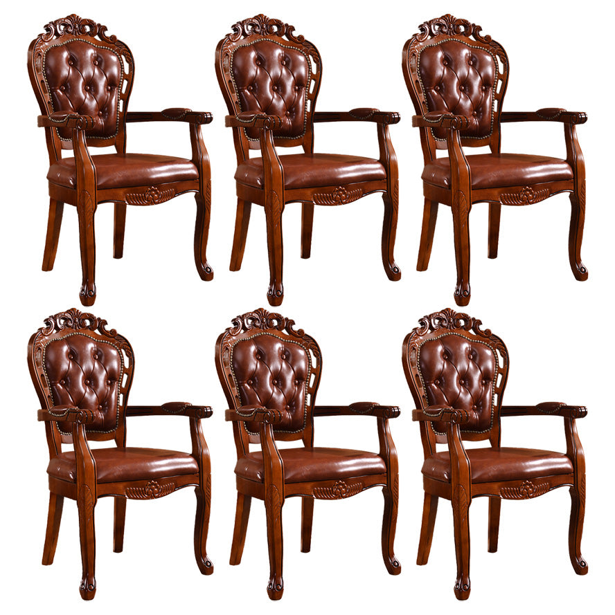 Chaise d'intérieur à dossier ouvert en bois de style victorien, chaise de salle à manger de 24 pouces de large