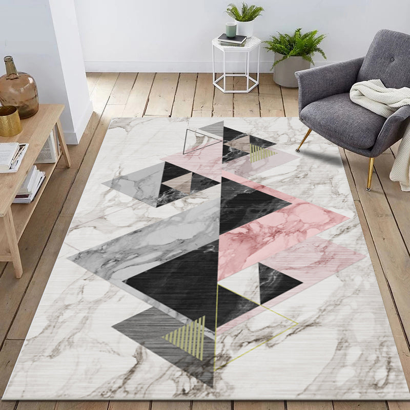 Stylish Modern Area Carpet Abstract Pattern Polyester Area Rug Stain Resistant Rug for Home Decor
