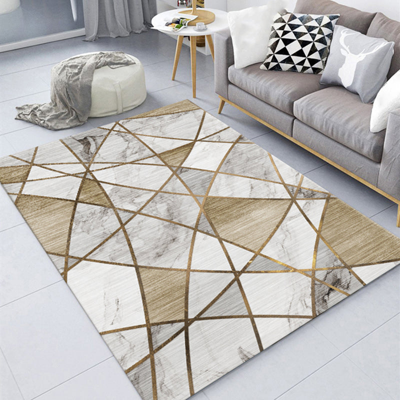 Stylish Modern Area Carpet Abstract Pattern Polyester Area Rug Stain Resistant Rug for Home Decor