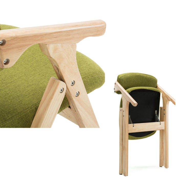 Country Style Dining Arm Chairs Open Back Foldable Upholstered Armchair