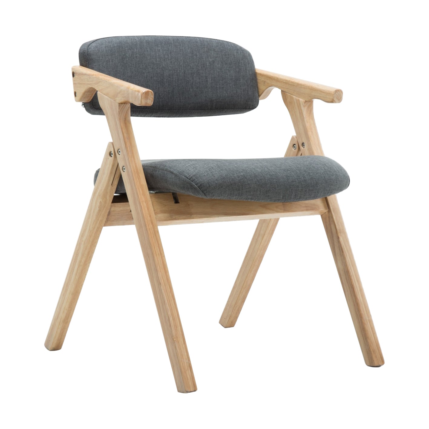 Country Style Dining Arm Chairs Open Back Foldable Upholstered Armchair