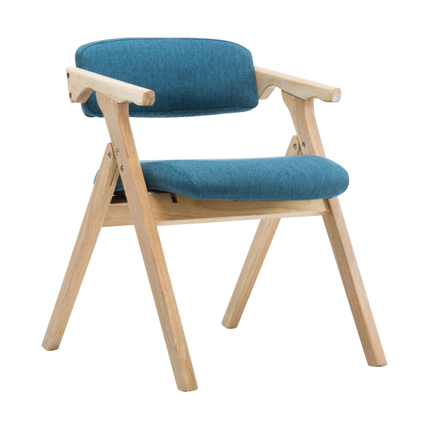 Country Style Dining Arm Chairs Open Back Foldable Upholstered Armchair