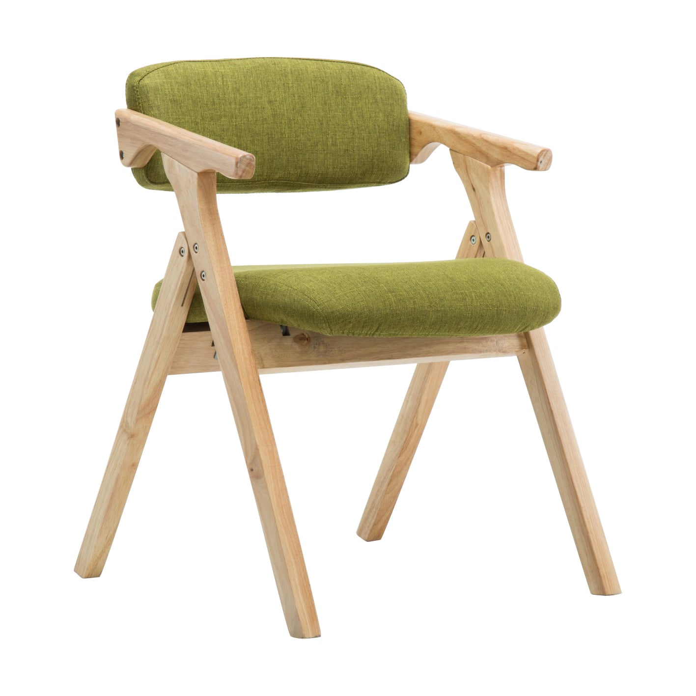 Country Style Dining Arm Chairs Open Back Foldable Upholstered Armchair