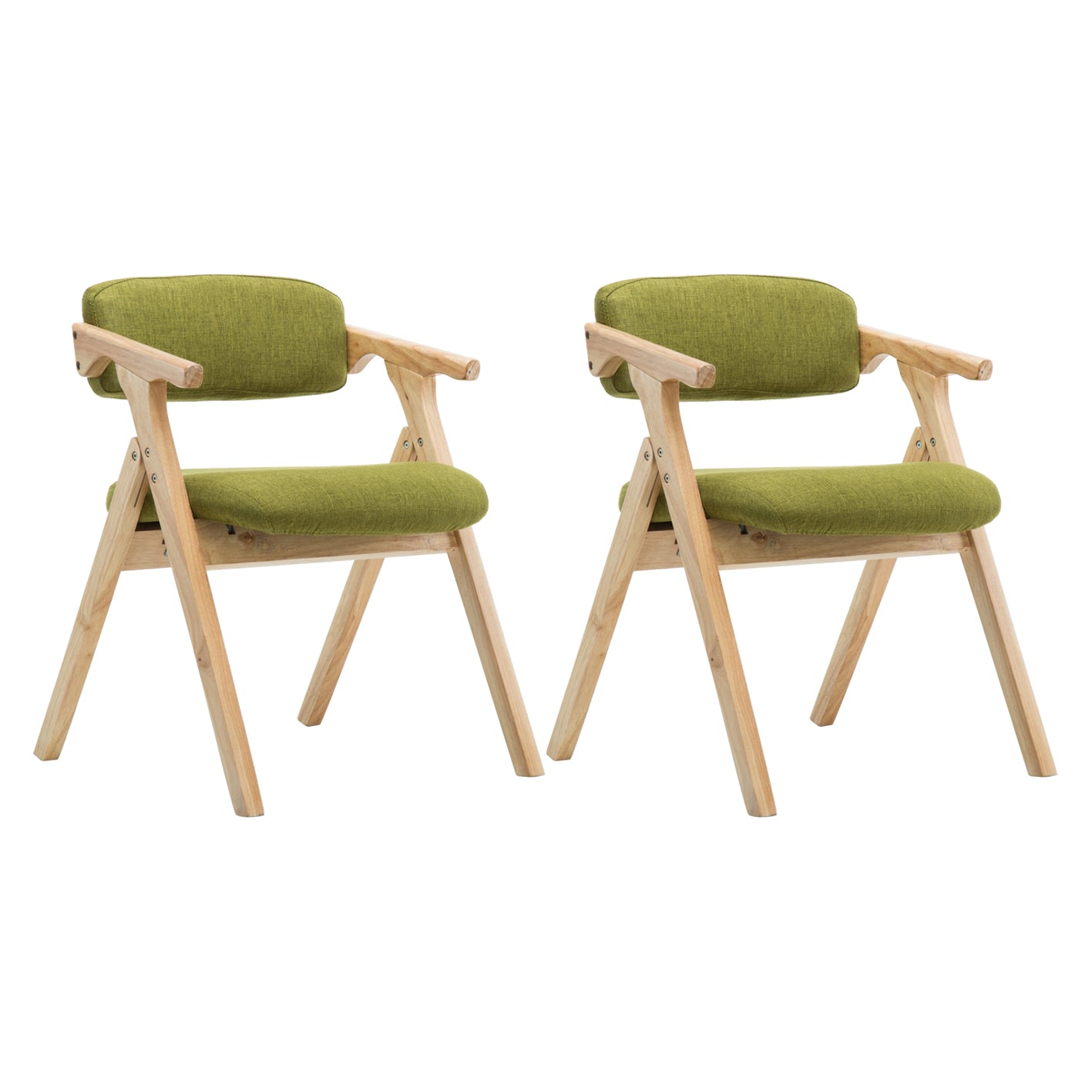 Country Style Dining Arm Chairs Open Back Foldable Upholstered Armchair