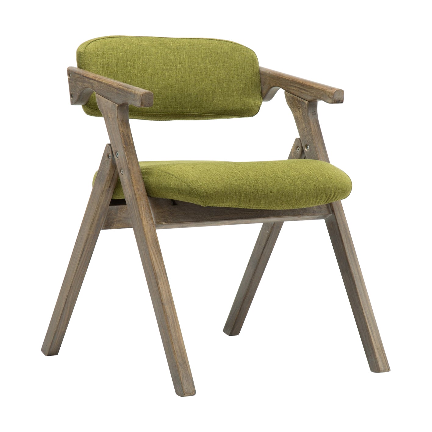 Country Style Dining Arm Chairs Open Back Foldable Upholstered Armchair