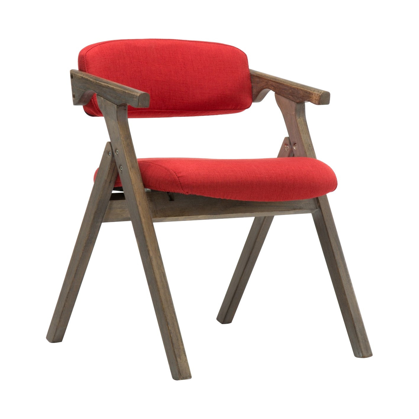 Country Style Dining Arm Chairs Open Back Foldable Upholstered Armchair