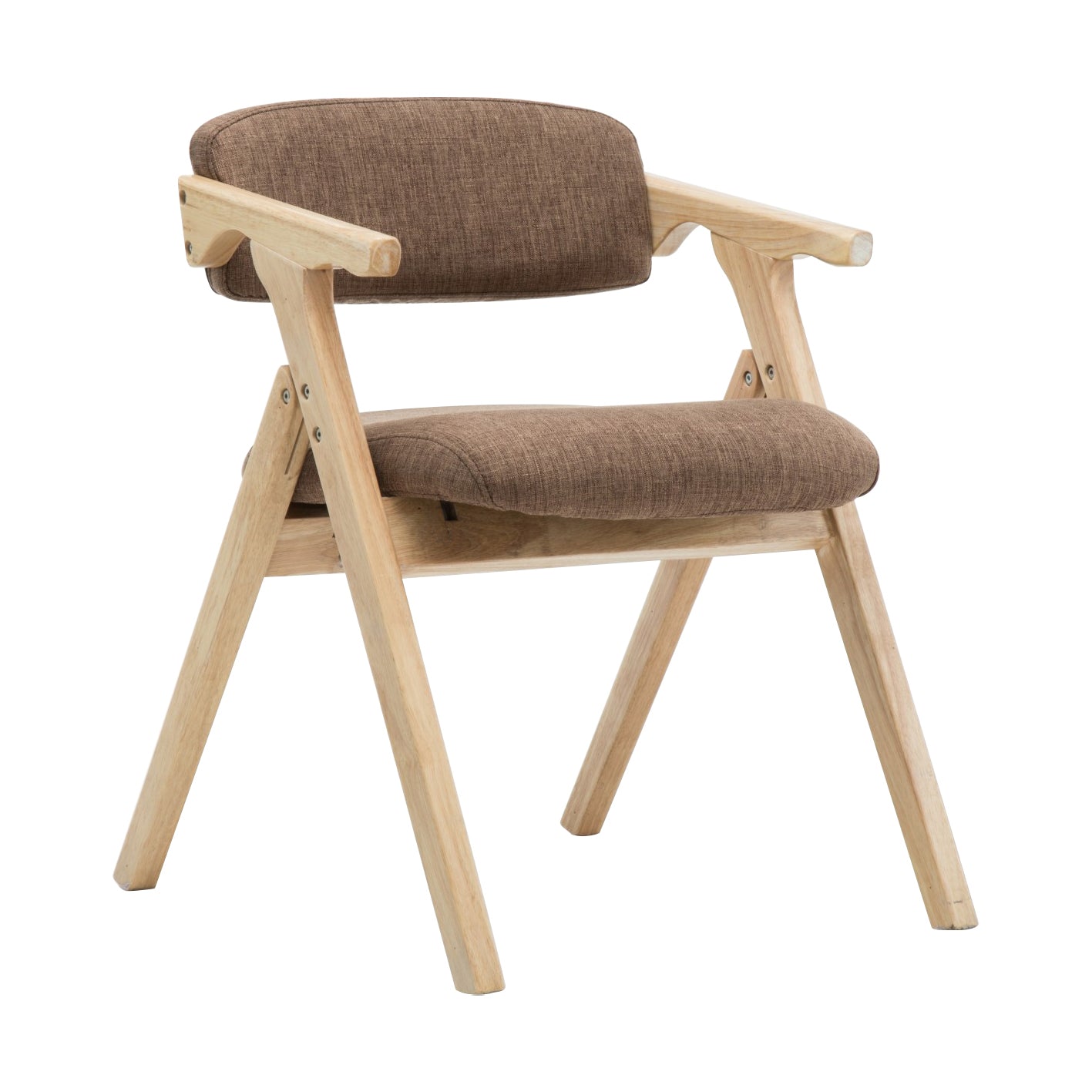 Country Style Dining Arm Chairs Open Back Foldable Upholstered Armchair