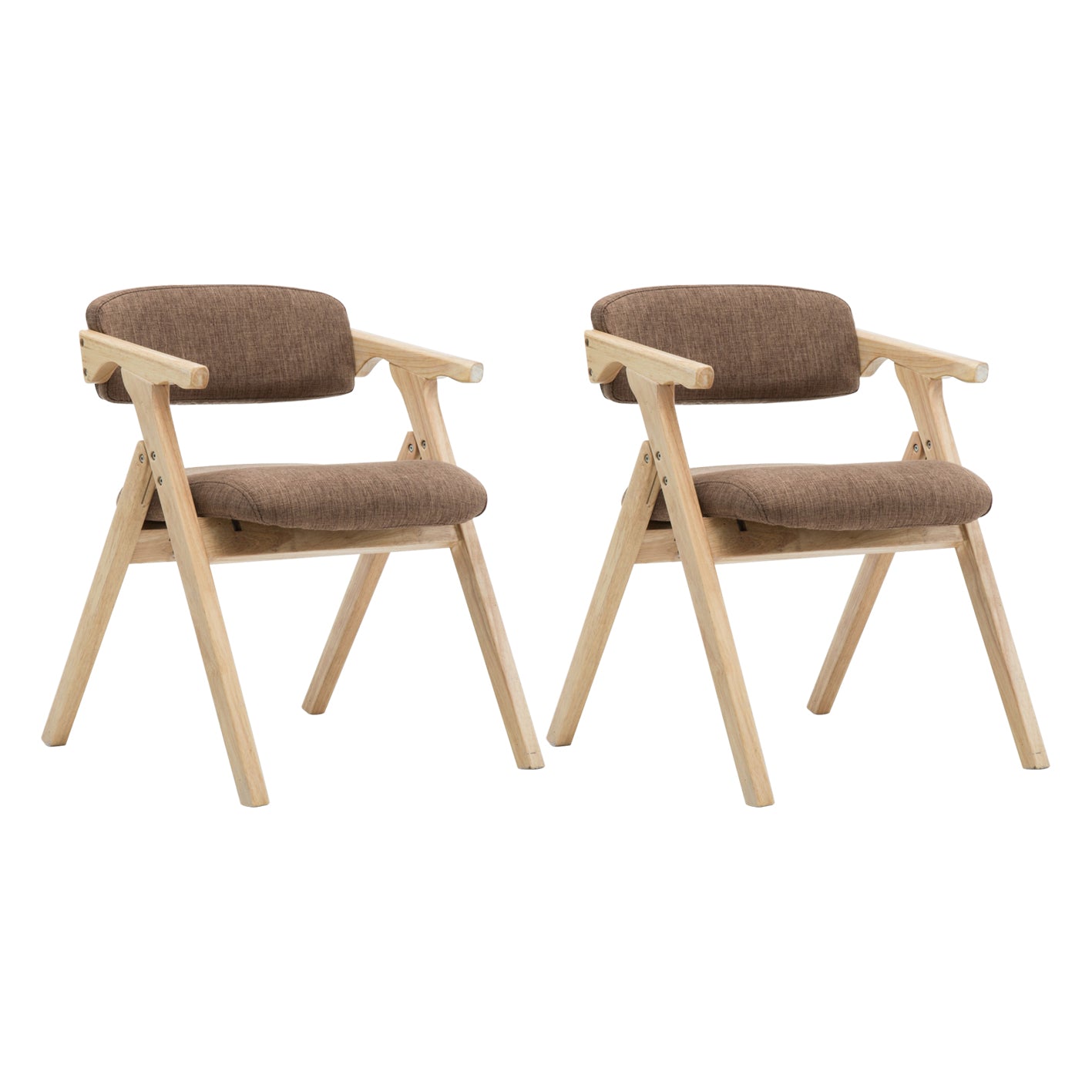 Country Style Dining Arm Chairs Open Back Foldable Upholstered Armchair