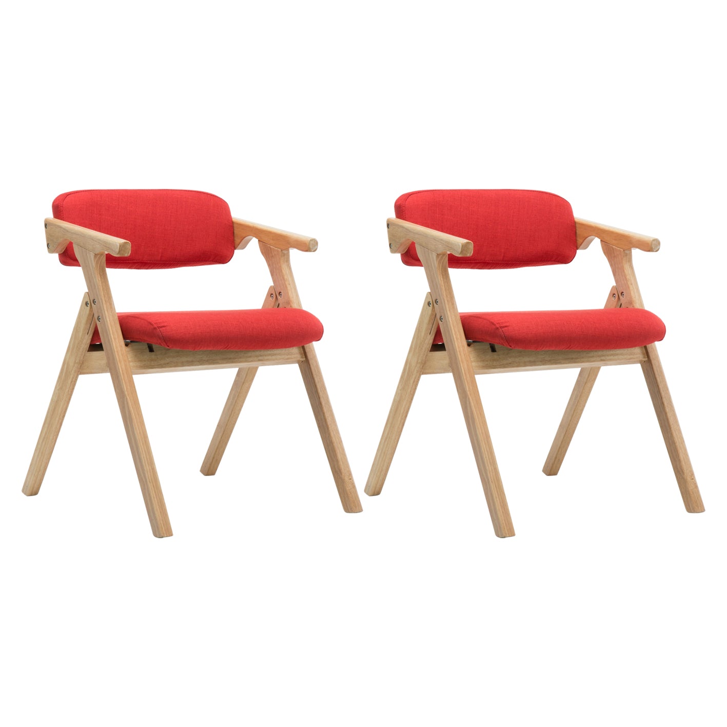 Country Style Dining Arm Chairs Open Back Foldable Upholstered Armchair