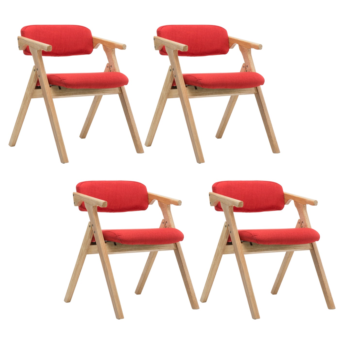 Country Style Dining Arm Chairs Open Back Foldable Upholstered Armchair