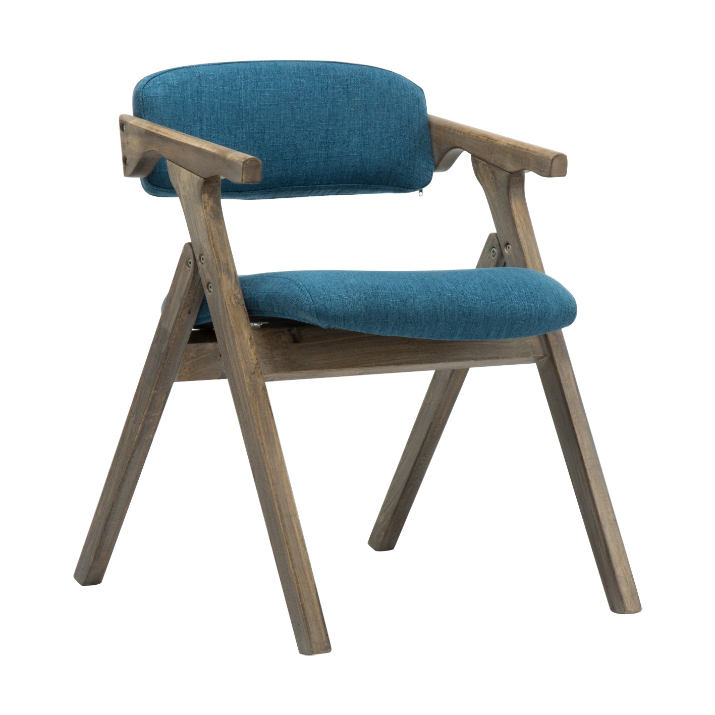 Country Style Dining Arm Chairs Open Back Foldable Upholstered Armchair