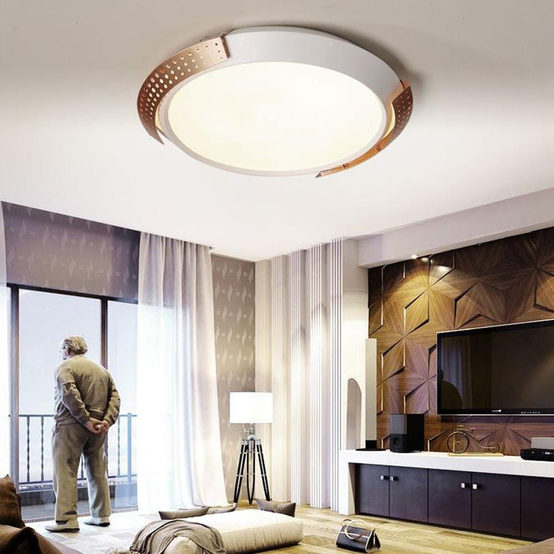 Plafonnier en métal creux rose/or, plafonnier rond moderne à montage encastré de 16 "/ 19.5" pour chambre à coucher