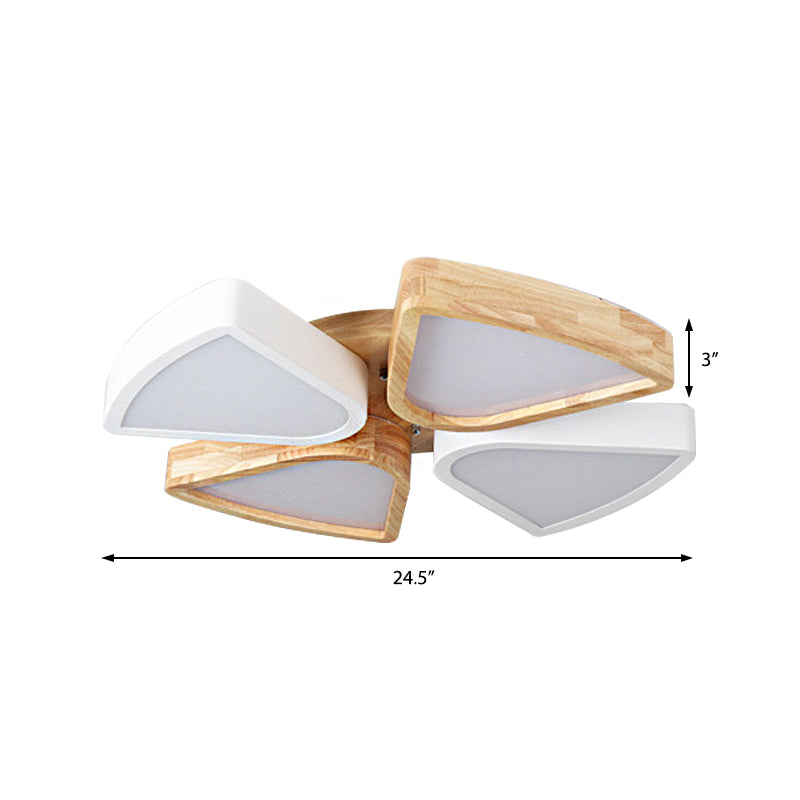 4/6 lampen woonkamer plafondlampen inbouw, moderne verlichtingsarmatuur van hout en ijzer in warm/wit