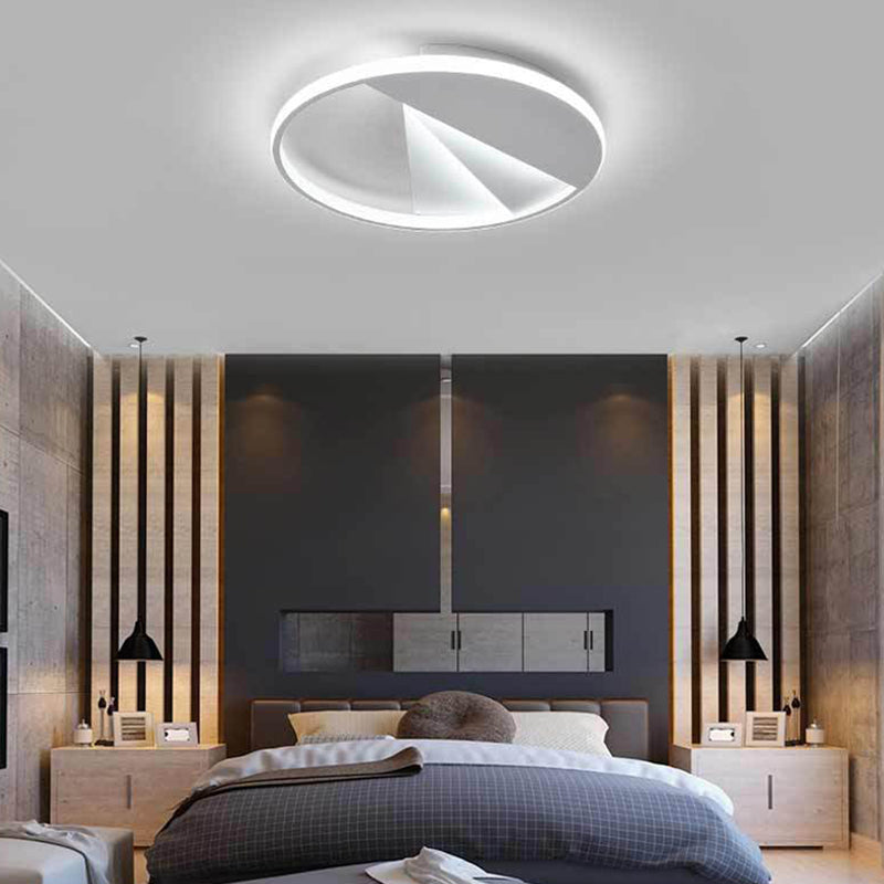 White Aluminum Acrylic Ceiling Lights Flush Mount Modern 18"/21.5" Round Flush Light in Warm/White for Bedroom
