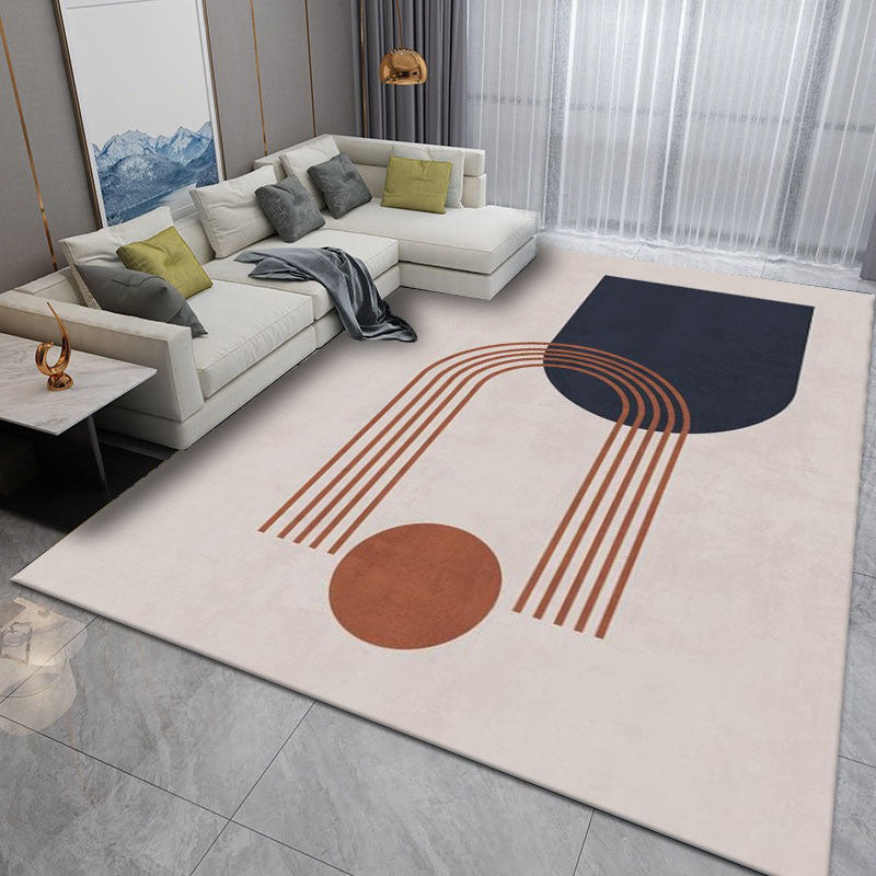 Tapis noir simplicité en Polyester, bloc de couleurs, avec envers antidérapant, pour la décoration de la maison