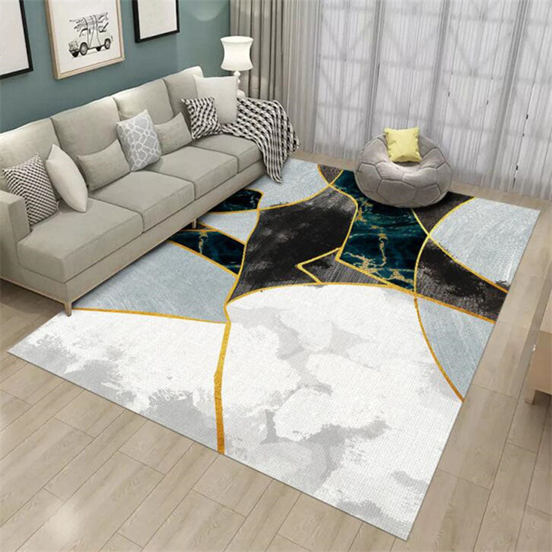 Tapis nordique rose en Polyester, bloc de couleur, lavable, pour la décoration de la maison