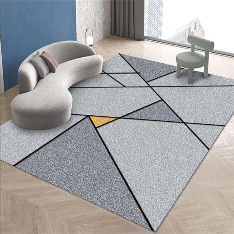 Pink Nordic Carpet Polyester Color Block Carpet Washable Carpet for Home Decor