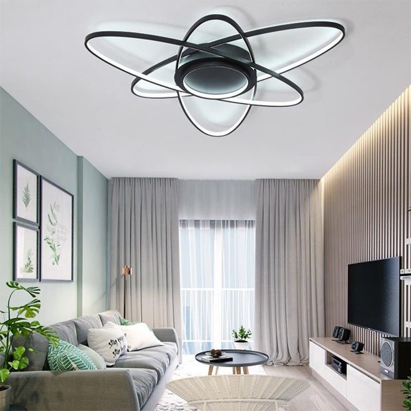25.5"/31.5"/39" Creative Ceiling Lights Modern Acrylic and Metal Ceiling Light Fixture with Warm/White Lighting
