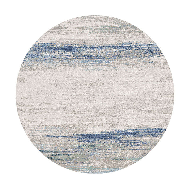 Grey Tie-Dye Print Area Carpet Modern Polyester Area Rug Easy Care Washable Rug for Home Decor