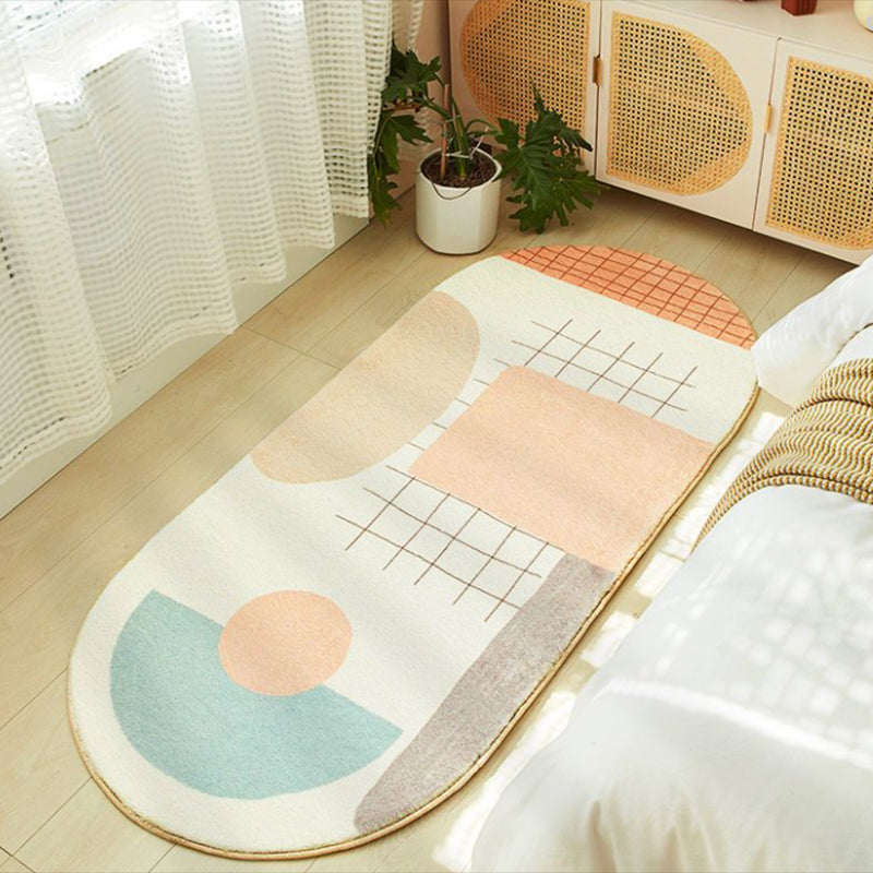 Orange Modern Carpet Polyester Colour Pen Carpet Washable Carpet for Living Room