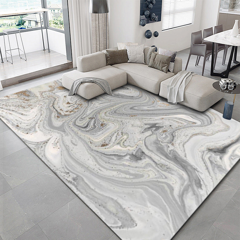 Modern Area Carpet Bold Abstract Print Indoor Rug Washable Polyster Carpet with Non-Slip Backing