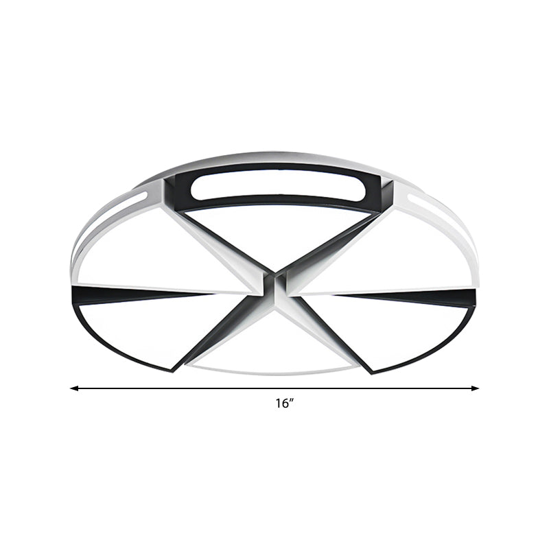 Wit/wit en zwarte ronde plafondlamp voor keuken, metalen 16"/19,5" plafondlampen inbouw