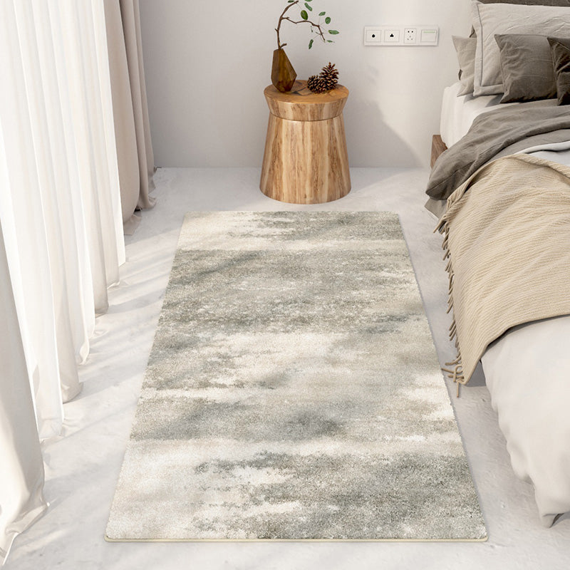Beige Modern Carpet Polyester Color Block Carpet Non-Slip Backing Carpet for Home Decor