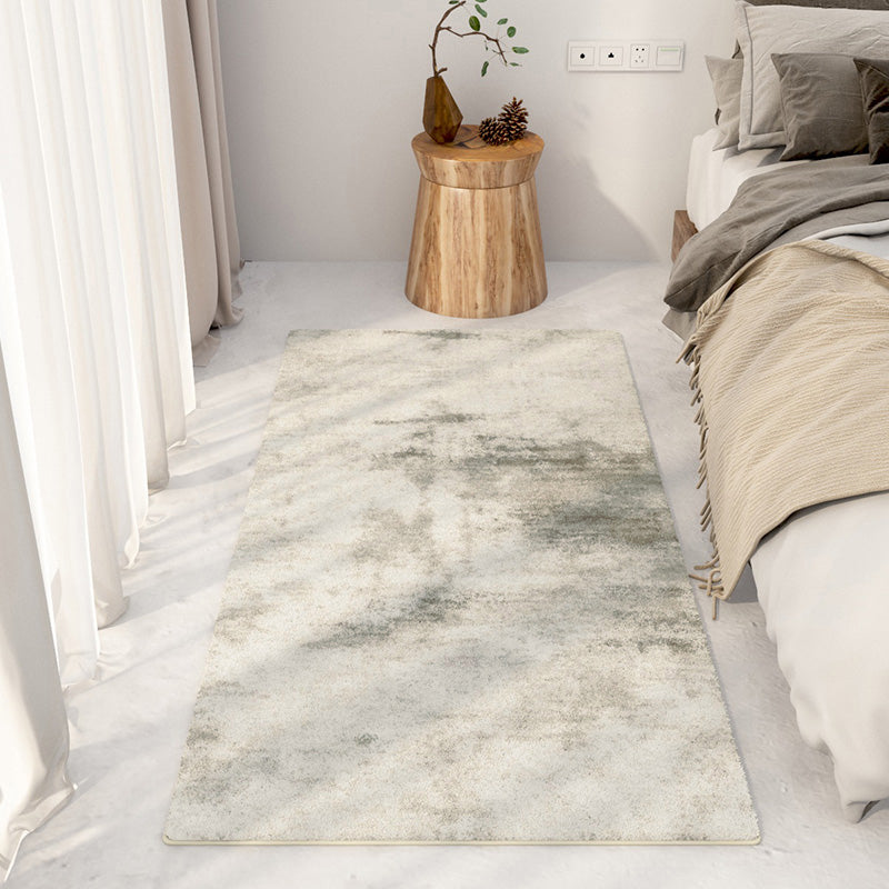 Beige Modern Carpet Polyester Color Block Carpet Non-Slip Backing Carpet for Home Decor