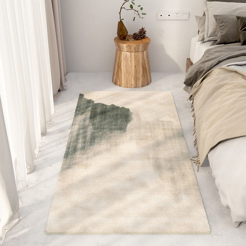Tapis moderne Beige en Polyester, bloc de couleur, avec support antidérapant, pour la décoration de la maison