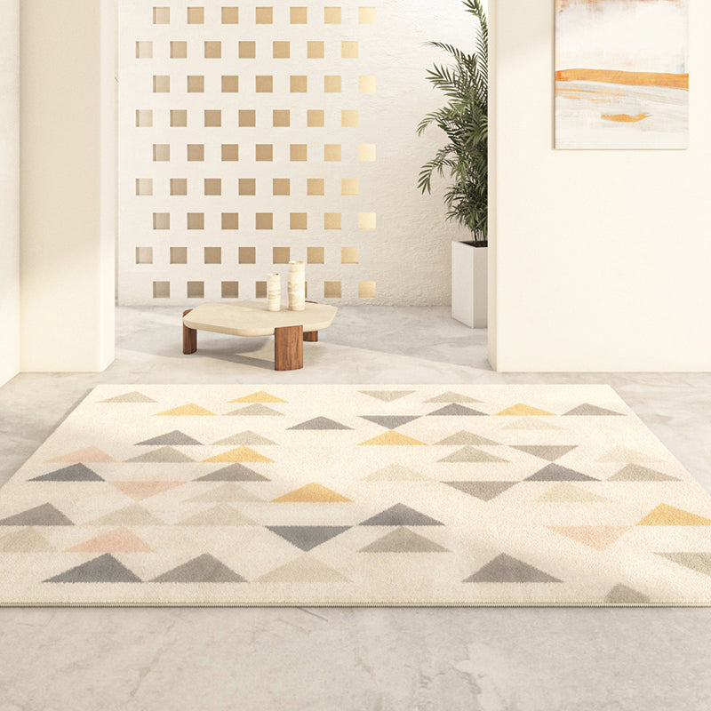 Light Pink Casual Rug Polyester Color Block Rug Washable Indoor Rug for Living Room