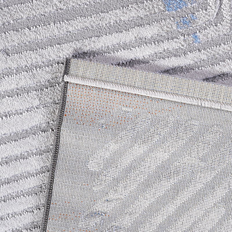 Blue Moedern Area Carpet Tie-Dye Pattern Polyester Rug Easy Care Area Rug for Living Room