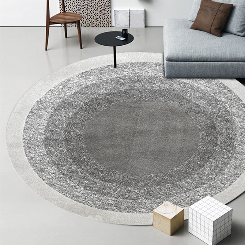 Grey Modern Area Carpet Tie-Dye Pattern Polyester Area Rug Easy Care Washable Rug for Home Decor