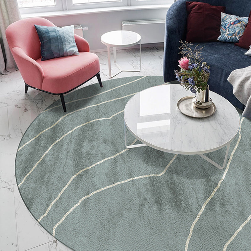 Grey Modern Area Carpet Tie-Dye Pattern Polyester Area Rug Easy Care Washable Rug for Home Decor