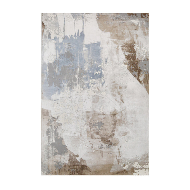 Tapis moderne gris bloc de couleur en Polyester, facile d'entretien, lavable, pour la décoration de la maison