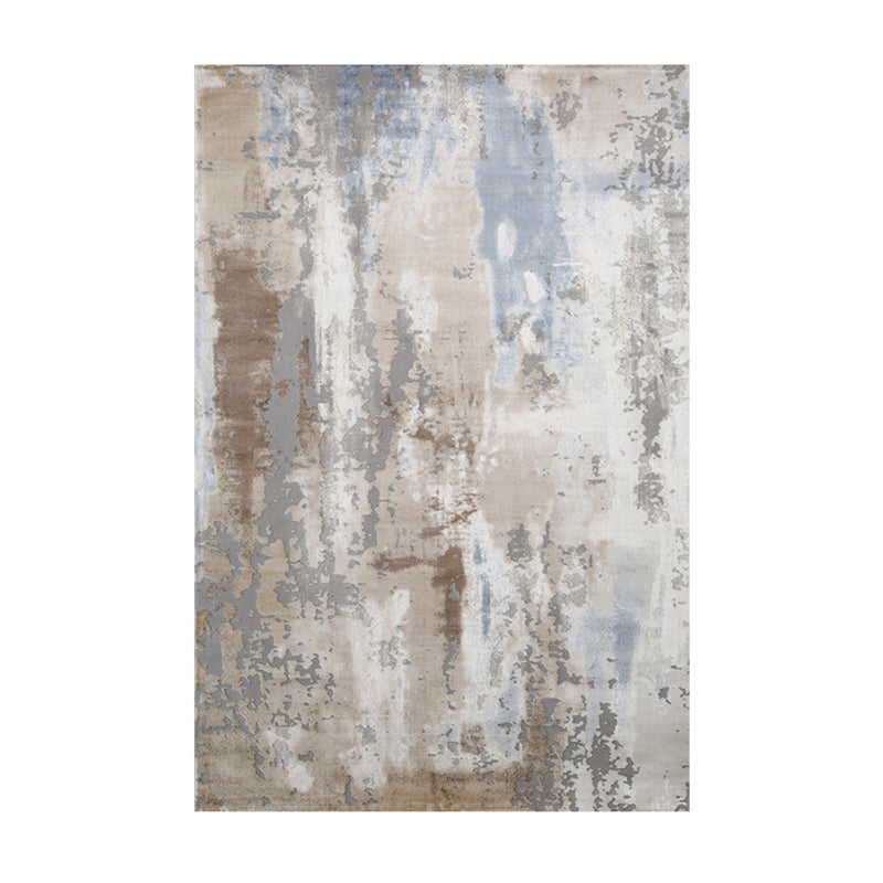 Tapis moderne gris bloc de couleur en Polyester, facile d'entretien, lavable, pour la décoration de la maison