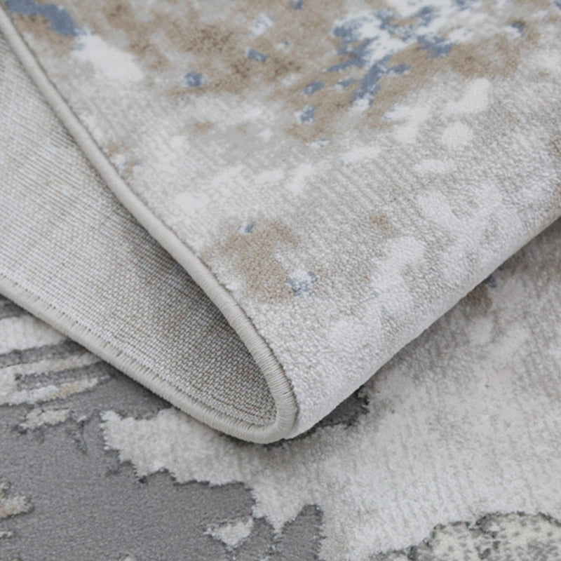 Tapis moderne gris bloc de couleur en Polyester, facile d'entretien, lavable, pour la décoration de la maison