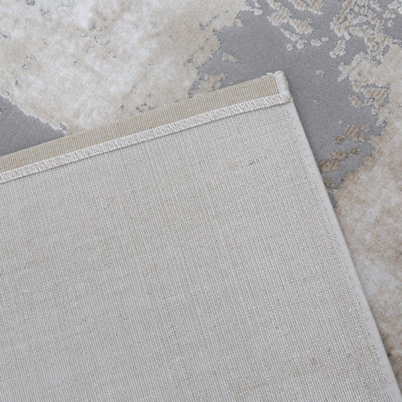 Tapis moderne gris bloc de couleur en Polyester, facile d'entretien, lavable, pour la décoration de la maison