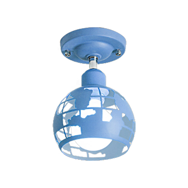 Pink / Jaune / Blue Doled Semi-Flush Light MODERN MODERN MODER 1 CEAD LICHING POUR HALLWAY