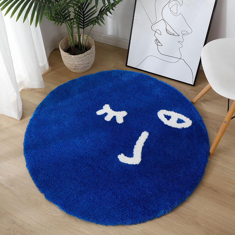 Brown Color Block Carpet Polyester Modern Carpet Washable Carpet for Home Decor