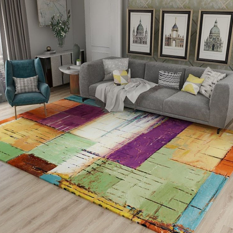 Blue Modern Carpet Polyester Graphic Carpet Washable Carpet for Home Decoration