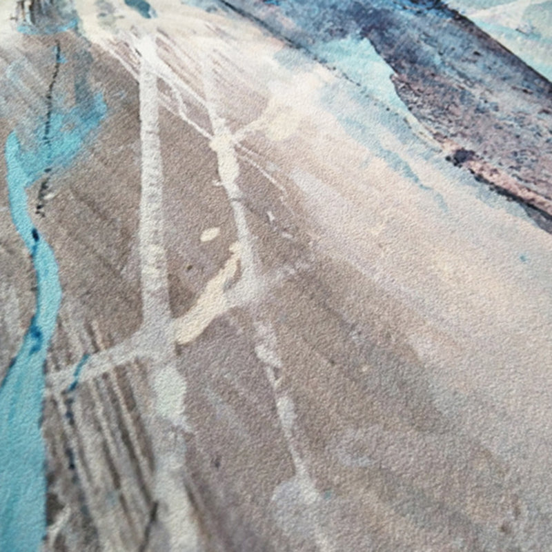 Blue Modern Carpet Polyester Graphic Carpet Washable Carpet for Home Decoration